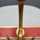 Vintage bistro coat rack with 3 patères gold and red hooks