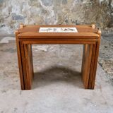 Set of 3 nesting tables by Guillerme and Chambron, France, 1960s