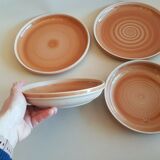 Lot de 4 assiettes grès de Bourgogne BP Sarreguemines  2 plates et 2 creuses