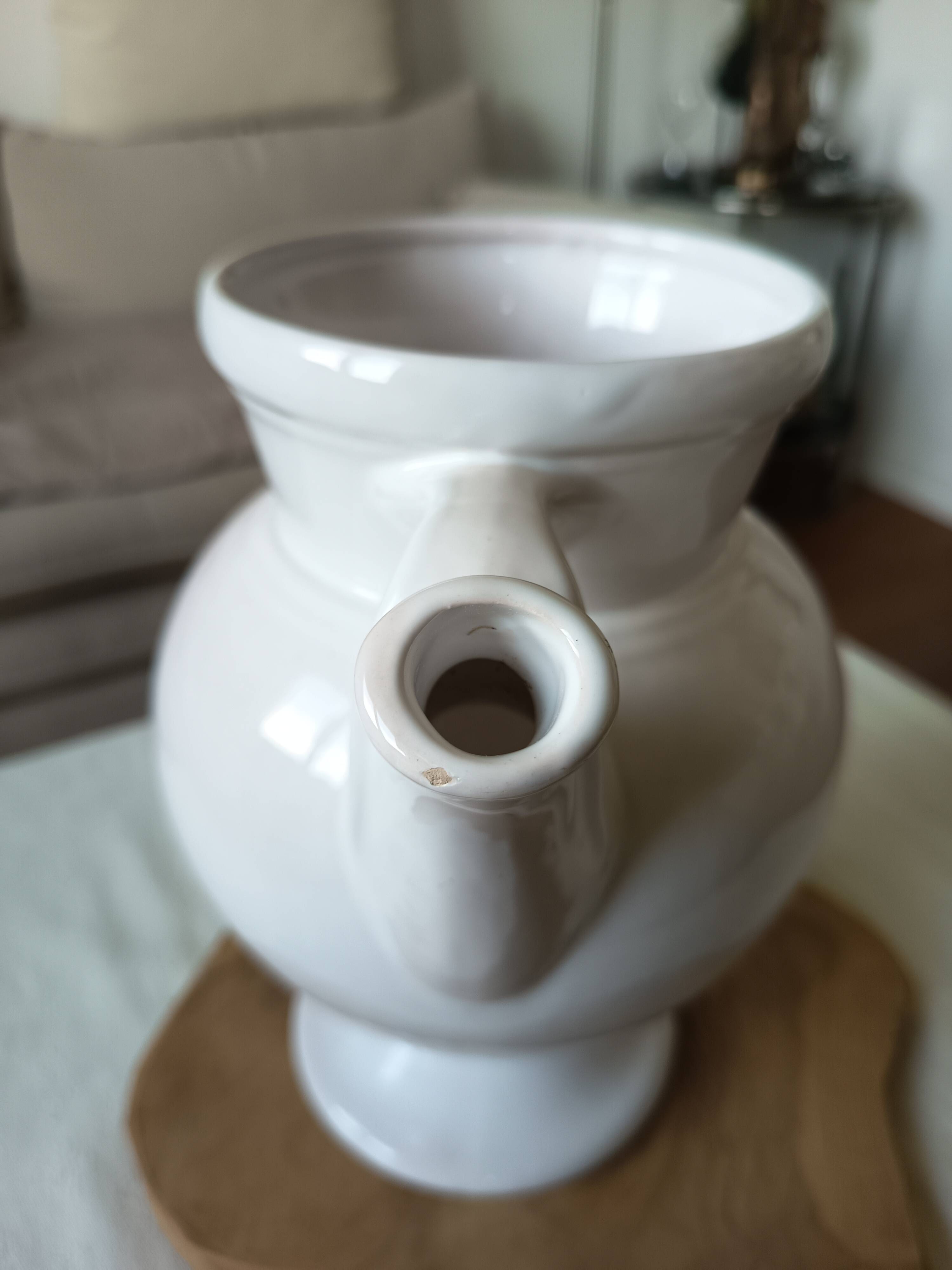 Rare Aiguière Vase in Moustiers Faience – Signature Melchior Marseille