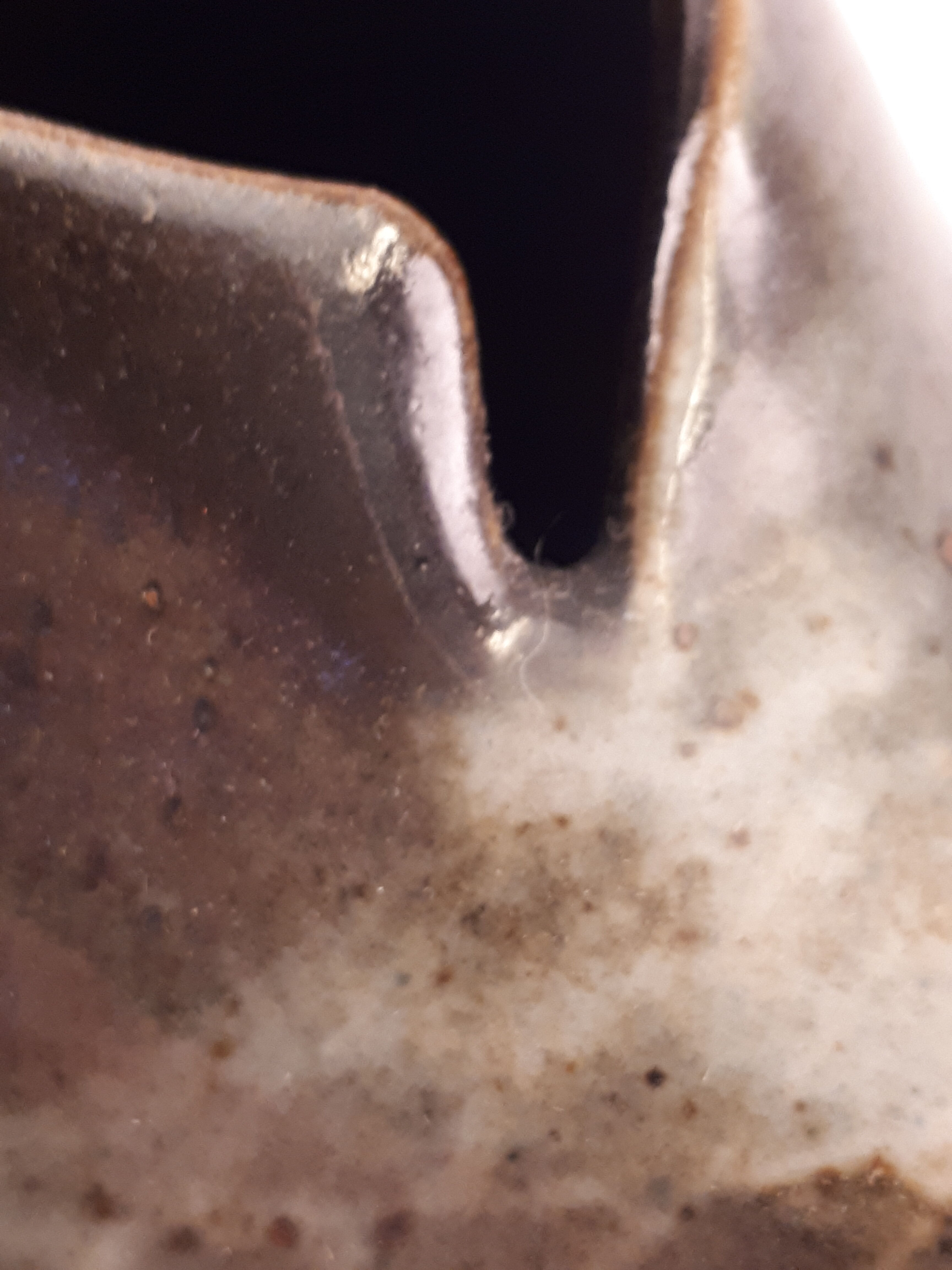 Vintage ceramic vase enamelled sandstone brown green blue