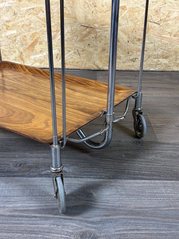 Chariot de service table d'appoint dinette space age brown design 60s 70s