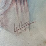Aquarelle portrait art déco, vers 1930