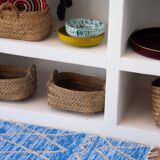 Recycled cotton handmade rug - Reversible - Blue