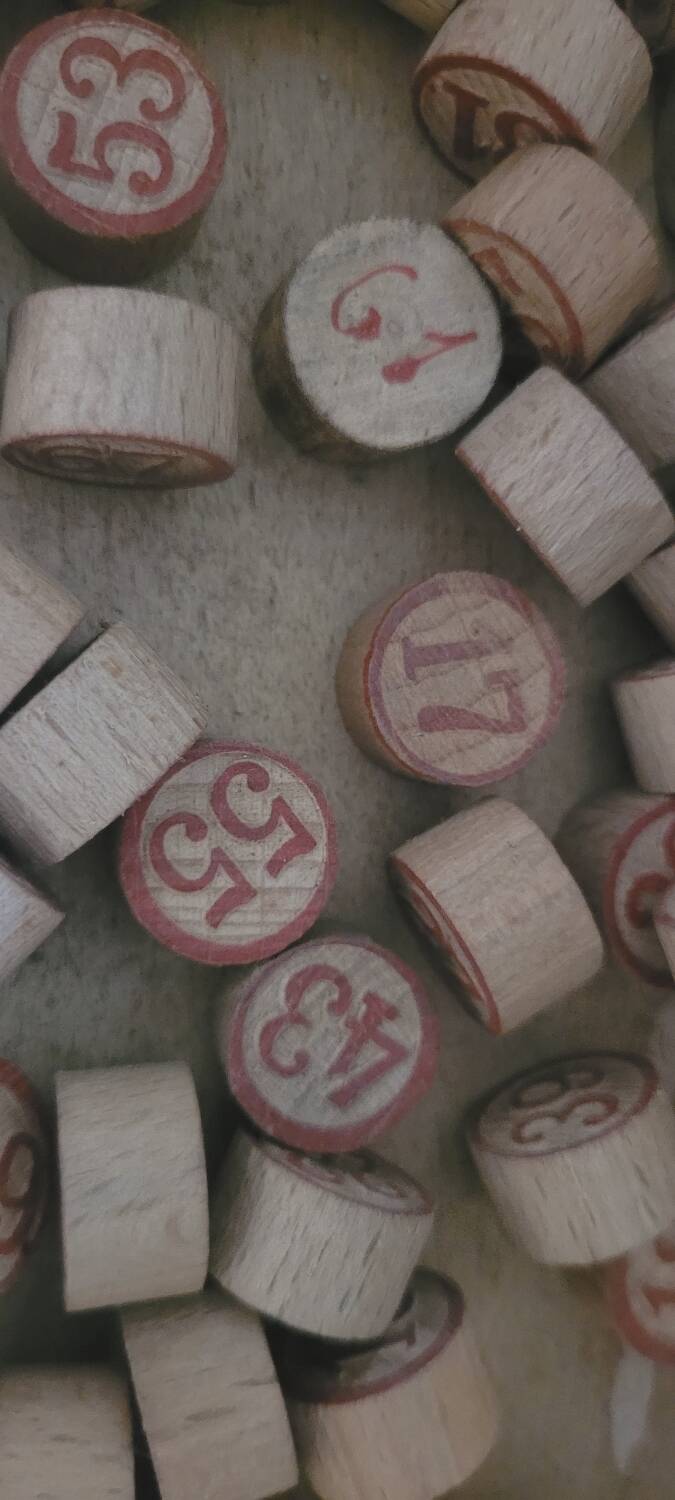 Wooden lotto game from the 1930s