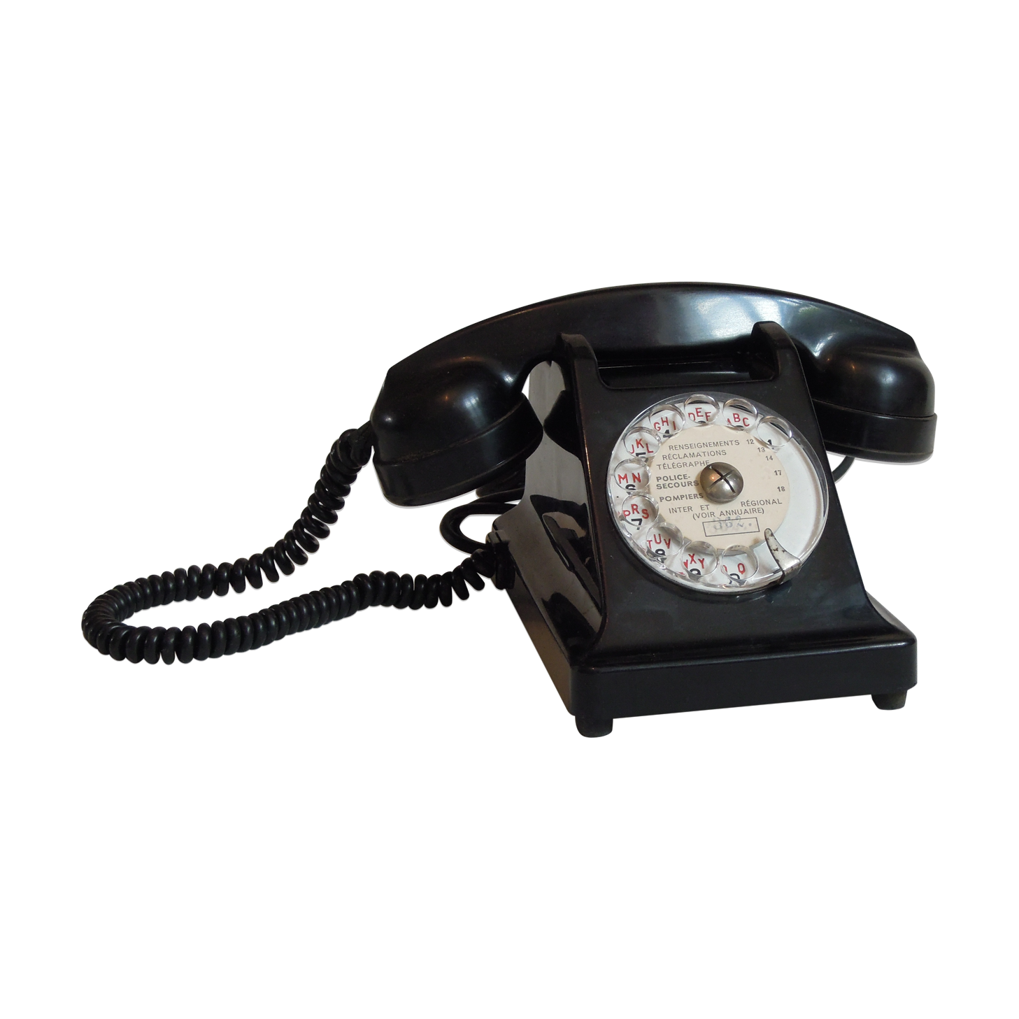 Ancient black bakelite  telephone