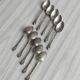 Set of 10 small silver metal spoons