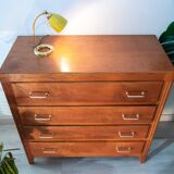 Golden oak chest of drawers, 1960s