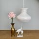 Vintage globe pendant light in white opaline