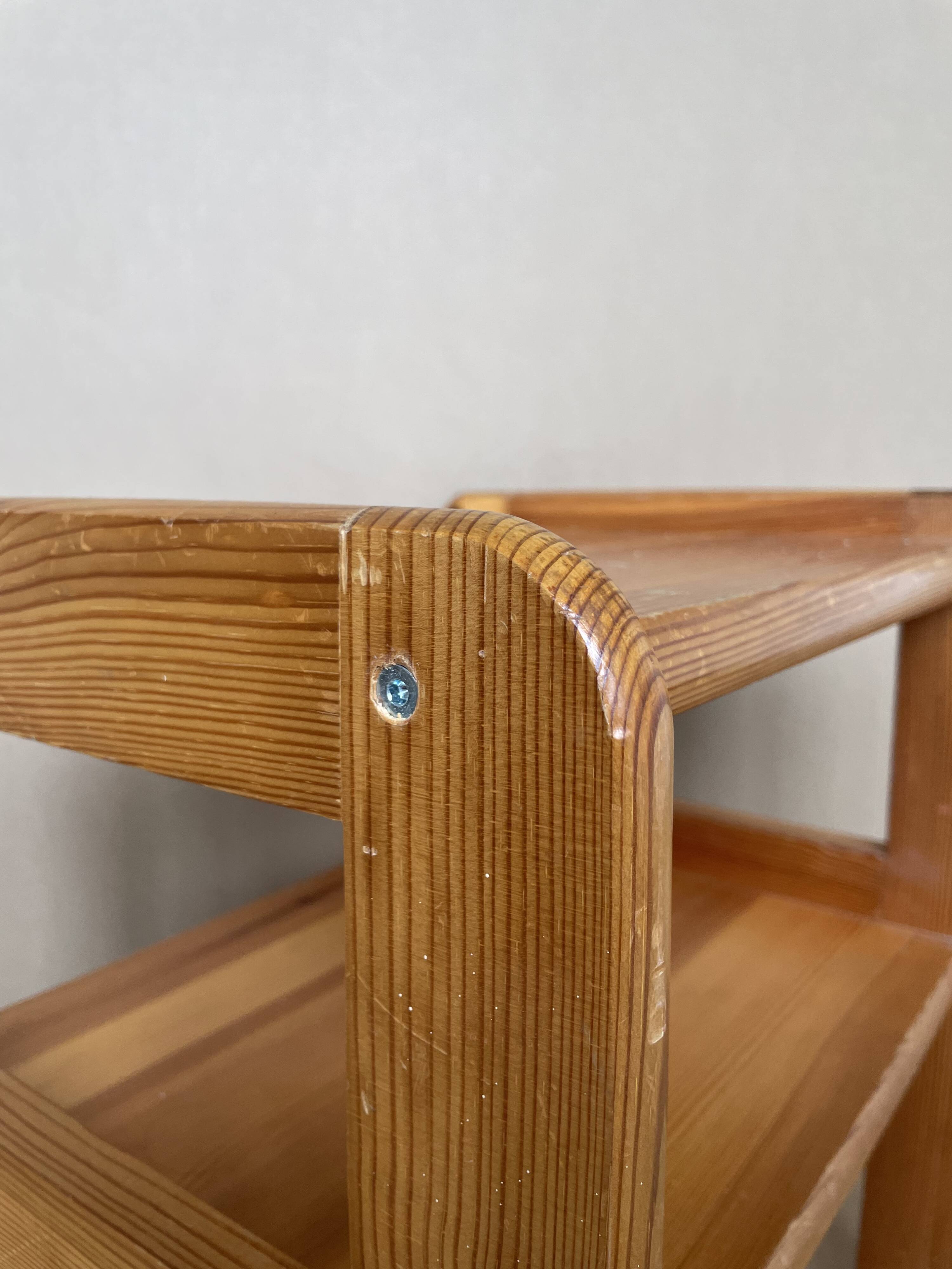 80s pine bedside table