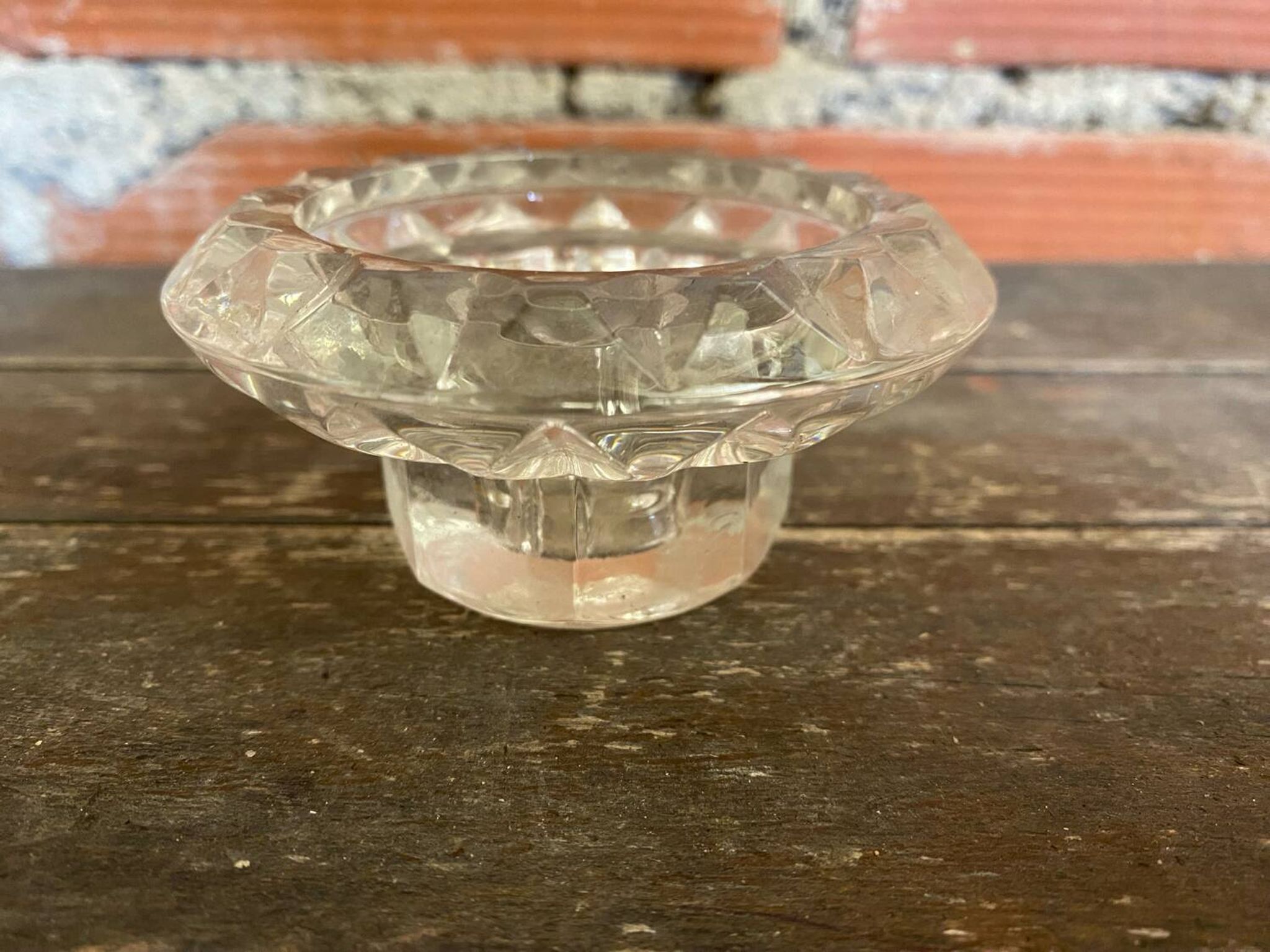 Set of 4 vintage luminarc moulded glass candle holders from the 1970s