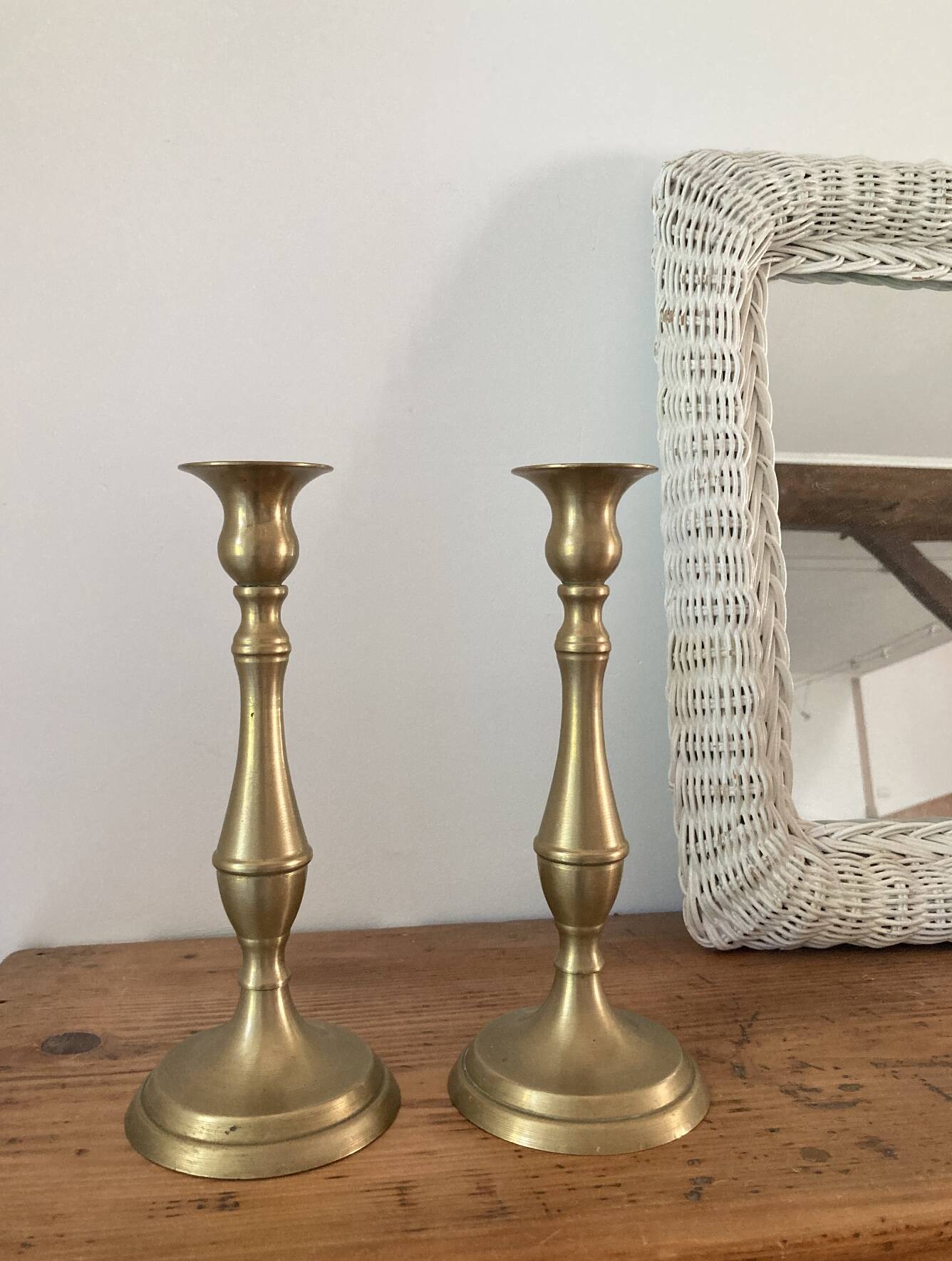Pair of vintage brass candlesticks