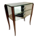 Small entrance chest of drawers or antique bedside table with engraved mirror.