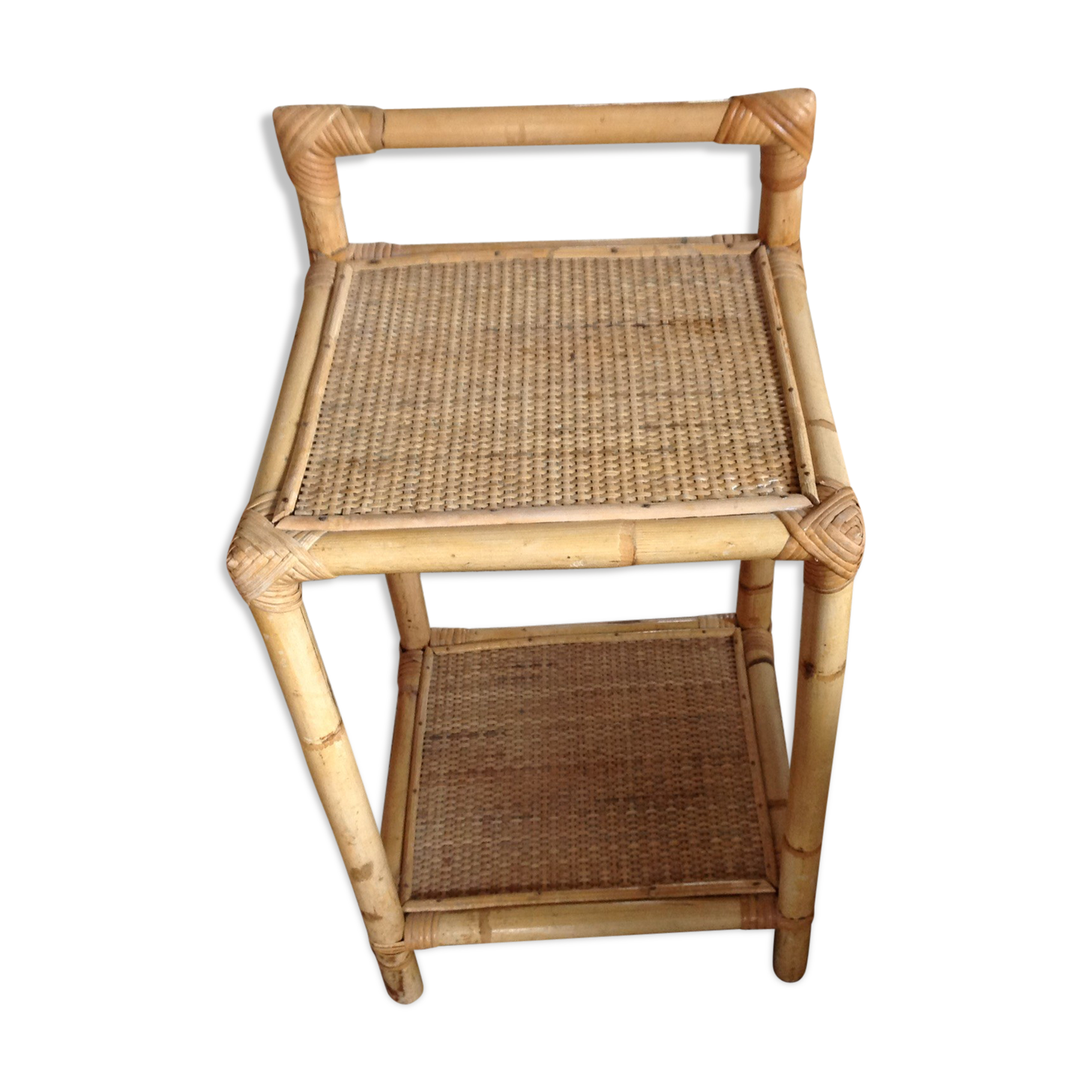 Rattan side table