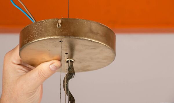 Grande suspension, réglable en hauteur, en verre et laiton, modèle Orion par Schwarz et Staff Leucht
