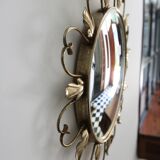 Miroir Soleil « Oeil de Sorcière » en laiton, Deknudt, 1950-60