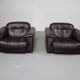 Pair of De Sede DS-101 leather lounge chairs