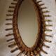 Mirror oval rattan bamboo sun 38x68cm