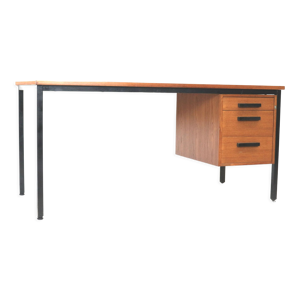 Bureau vintage en teck avec 3 tiroirs