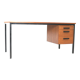 Vintage teak desk with 3 drawers from the 1960s