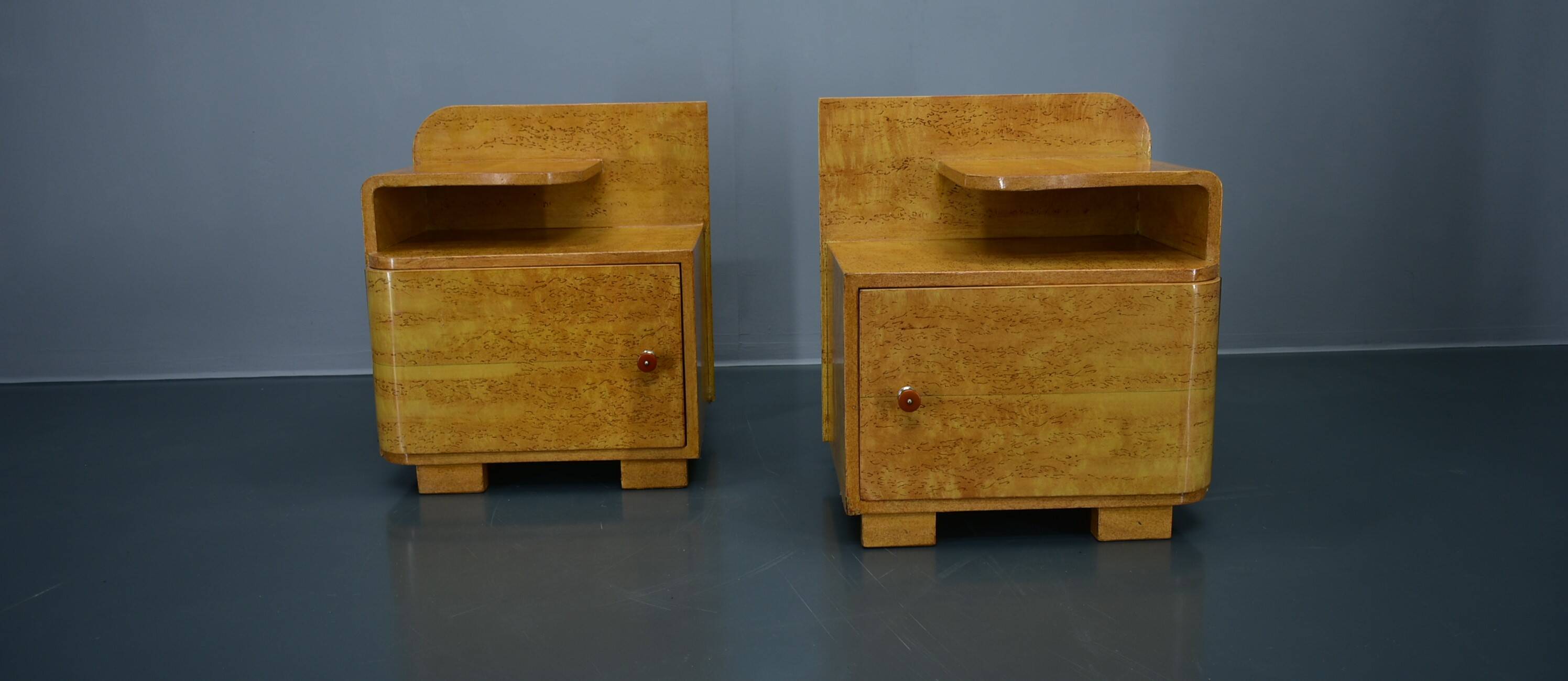 Set of Two Art Deco Night Stands Czechoslovakia , 1939s