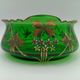 GLASS CUT 1900 ART NOUVEAU EMAILTHE POLYLOBE FLORAL DECORATION ENHANCED GOLD