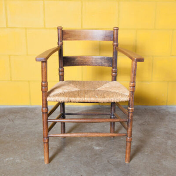 Chaise hollandaise en bois et osier