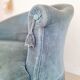 Banquette crapaud en velours bleu ras