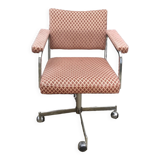 Vintage armchair 1970 chrome and velvet Wilhelm Ritz