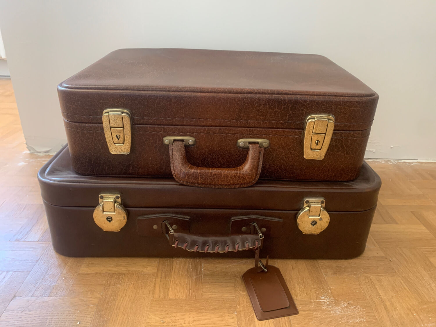 Antique leather suitcases