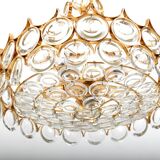 Gilded Brass and Crystal Chandelier by Palwa 1970s