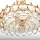 Gilded Brass and Crystal Chandelier by Palwa 1970s