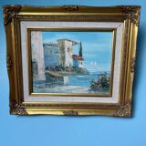 Ancien Tableau Peinture à l’huile Sur Toile - Signé Sarah G 90