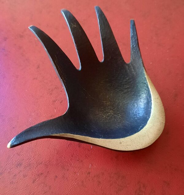 Baguier Vintage • Walter Bosse • Herta Baller •  Laiton Massif Patiné Poli • 1950-1960