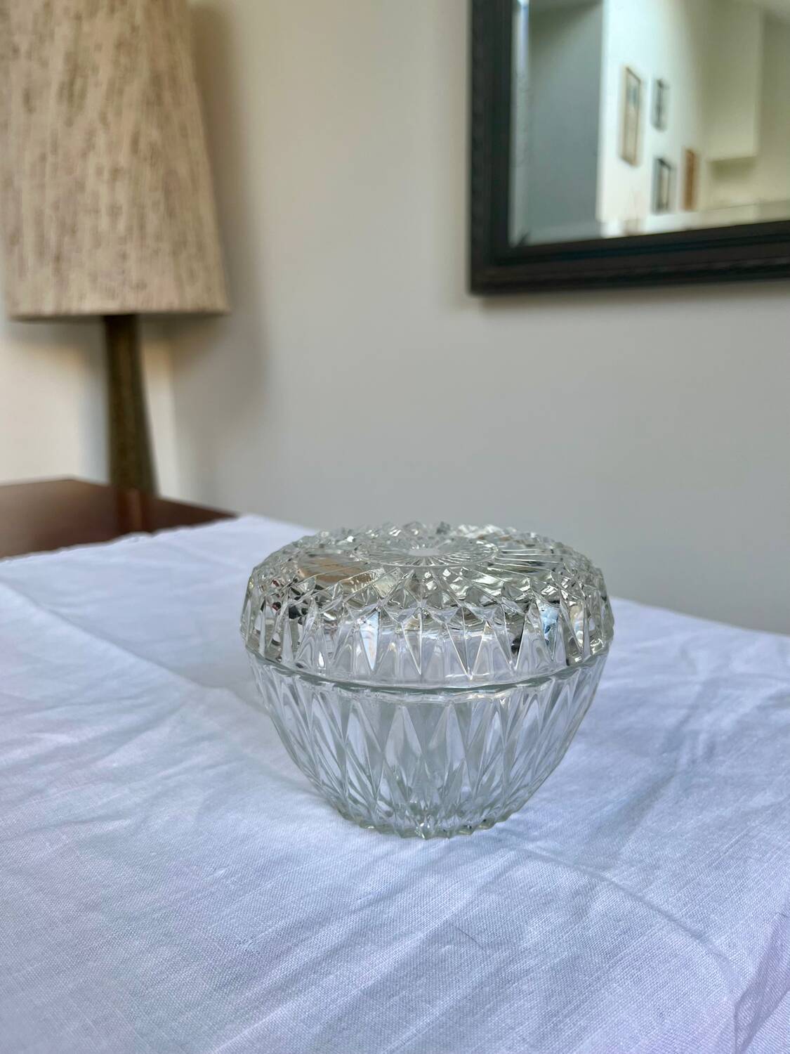 Duralex pressed glass candy dish