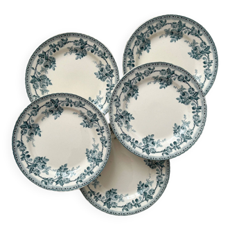 5 iron earthenware flat plates “Paris” Choisy le Roi
