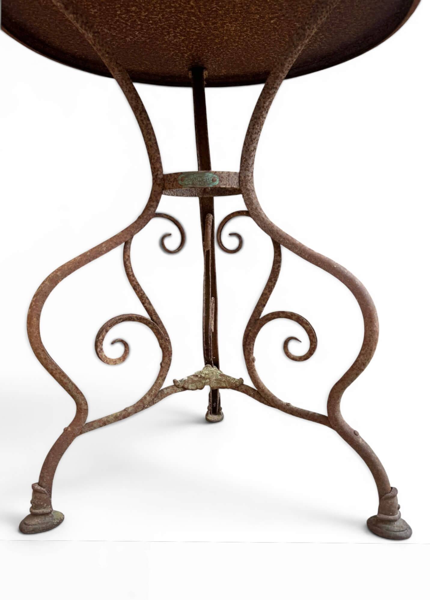 1900 wrought iron guéridon from Arras, St Sauveur