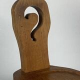 Sculptural Brutalist Chunky Tripod Stool in Oak, 1960s