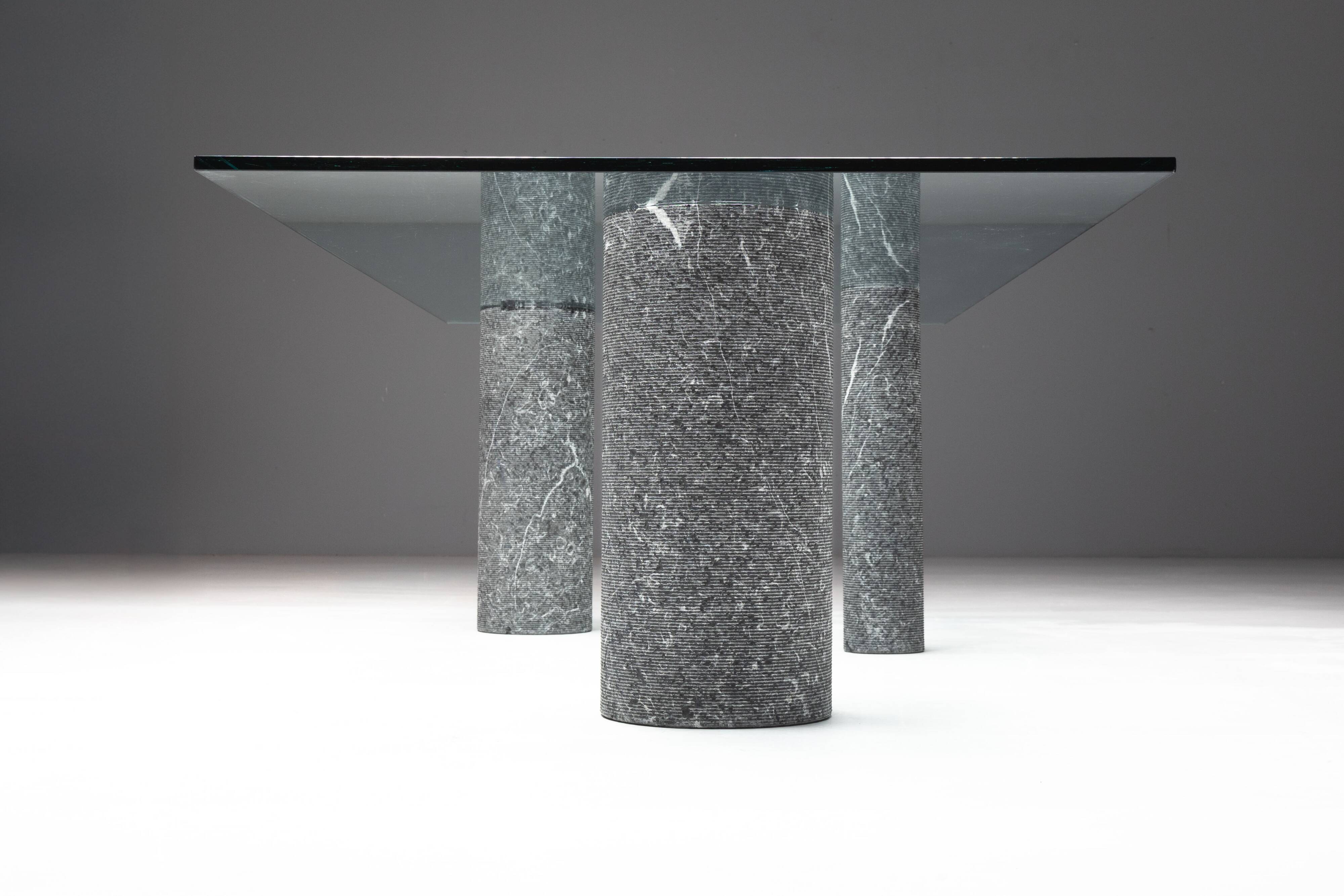 Marble and Glass Dining Table by Massimo Vignelli, Italy, 1980s