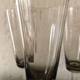 Smoked glass champagne flutes