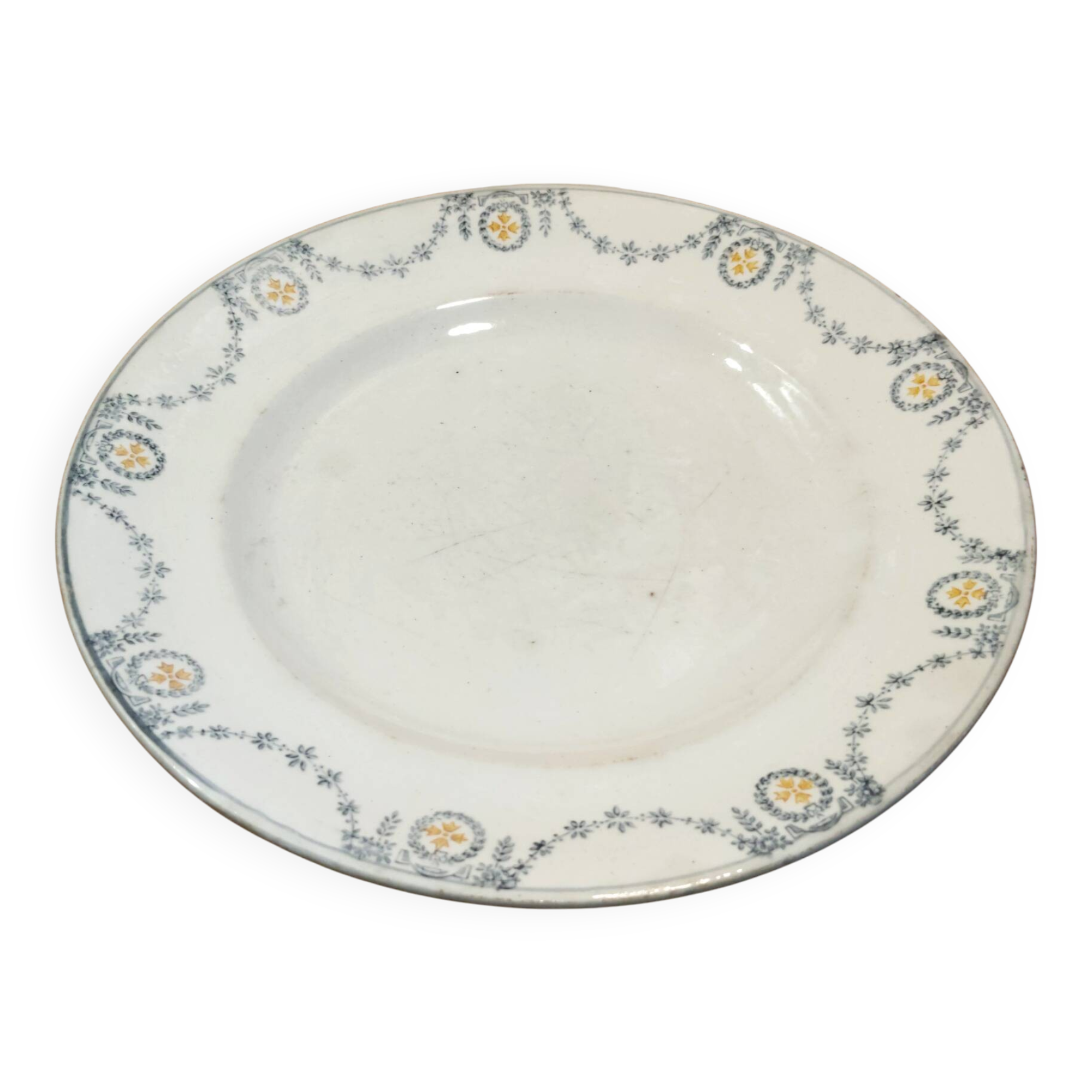 Old Flat Plate Terre de Fer Longwy Moselle - Vintage 1900 - French