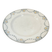 Assiette plate en terre de fer Longwy Moselle, 1900