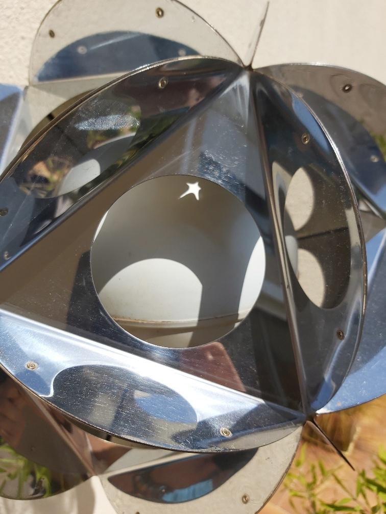 Vintage Sputnik chrome metal lamp 70s