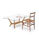 Italian coffee table in wood and glass, 1950s