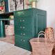 Green antique craft furniture counter