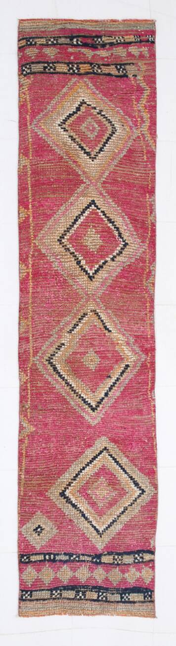 2x10 Pink Red Oriental Vintage Runner Rug
