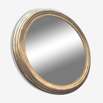 Miroir doré rond, 46 cm