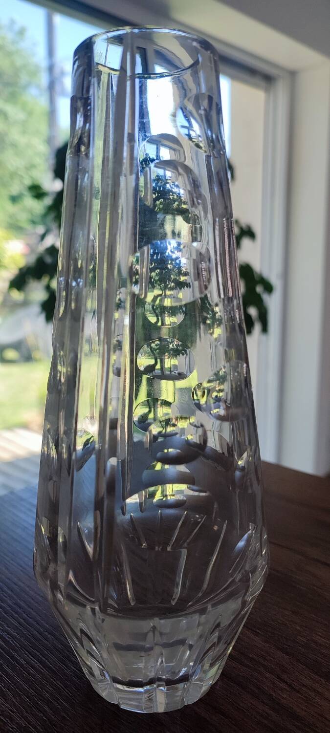 Vintage cut glass vase from the 60s