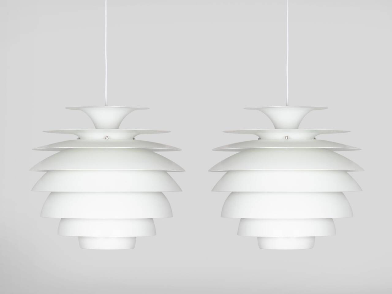 Paire de 2 suspensions danoises Barcelona par Bent Karlby, Lyfa, 1960