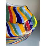 Contemporary Abstract Oval Vase in Murano Glass